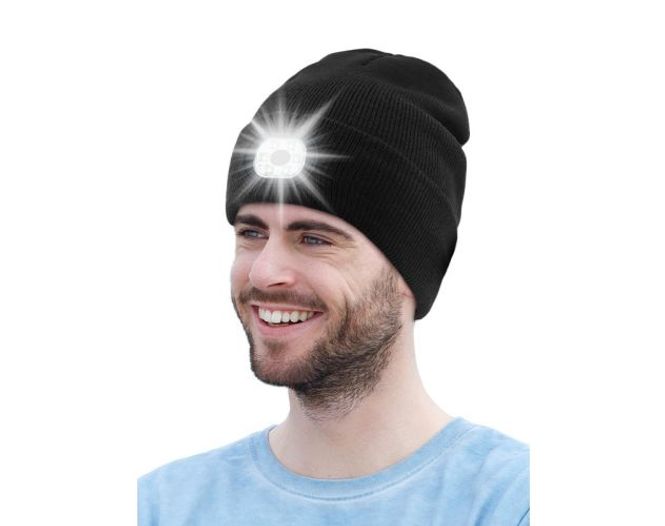 Hovedbilde Strikkelue/Beanie med LED lys
