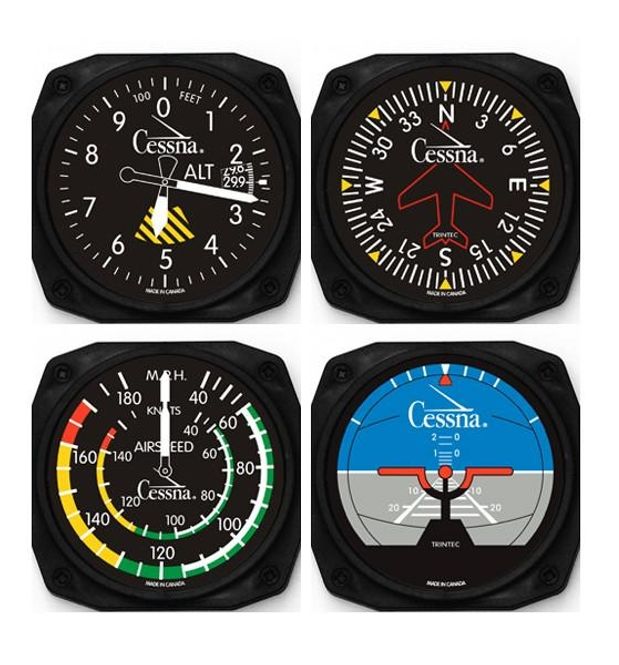 Hovedbilde Drikkeunderlag Classic instruments Cessna (4 ...